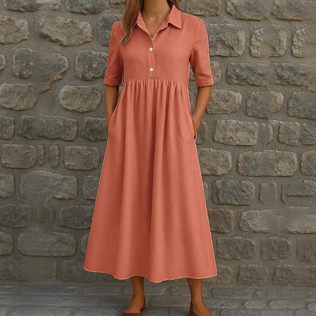 👗Ležérne midi šaty s vysokým pásom pre ženy