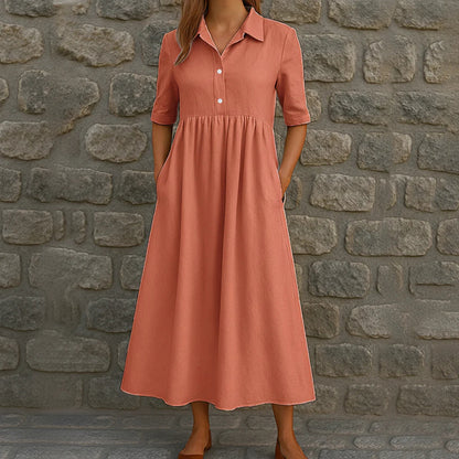 👗Ležérne midi šaty s vysokým pásom pre ženy