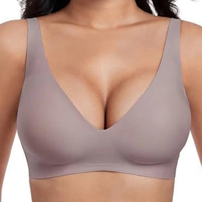 Jelly Wireless Dámske pohodlné bezdrôtové podprsenky Push Up Bralettes Bezšvové tričká Podprsenky Deep V Podprsenky na každodenné nosenie