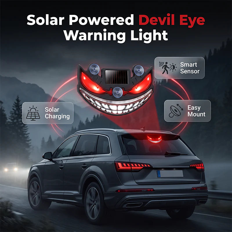 Časovno omejen 50 % popust 🌃 Opozorilna lučka Demon Eye na sončno energijo, občutljiva na vibracije, brezžična ambientalna lučka za avtomobile 👿