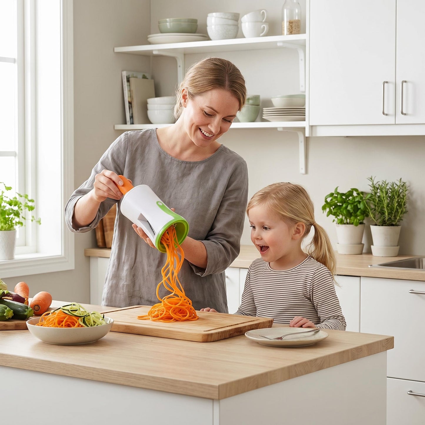 🔥Časovo obmedzená akcia🥒Špirálový krájač zeleniny 3 v 1 | Vyrobte si vlastné nízkokalorické zeleninové rezance, vďaka ktorým budú jedlá na chudnutie super jednoduché