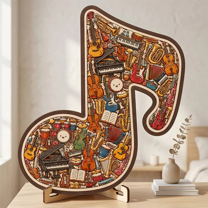 🎸 Vychutnajte si kreatívnu hudobnú výzvu – Puzzle v tvare dreveného hudobného nástroja – Platba pri prevzatí 🧩