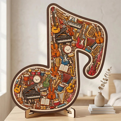 🎸 Vychutnajte si kreatívnu hudobnú výzvu – Puzzle v tvare dreveného hudobného nástroja – Platba pri prevzatí 🧩