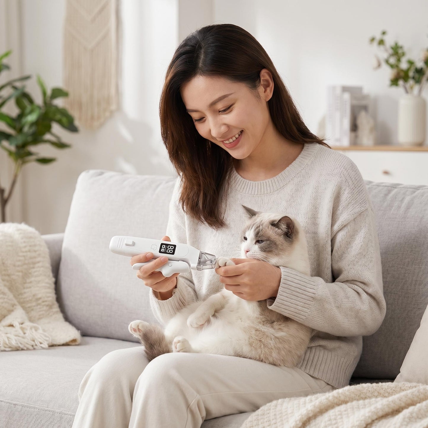 ✨🐱🐶 Inteligentný zastrihávač pazúrikov pre domáce zvieratá s digitálnym displejom, nabíjateľný s konektorom typu C, bezpečný na domáce použitie