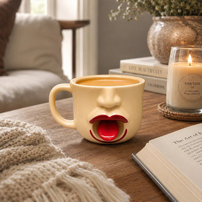 Igriva 3D keramična skodelica z obrazom za tople in hladne pijače | MUG