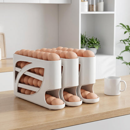 🥚Gravity Automatic Egg Roller Storage Box ｜30-dielny stojan na vajcia s veľkou kapacitou do chladničky šetrí miesto✨