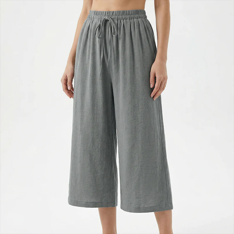 👖Dámske capri nohavice s elastickým pásom a šnúrkou
