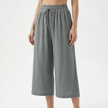 👖Dámske capri nohavice s elastickým pásom a šnúrkou