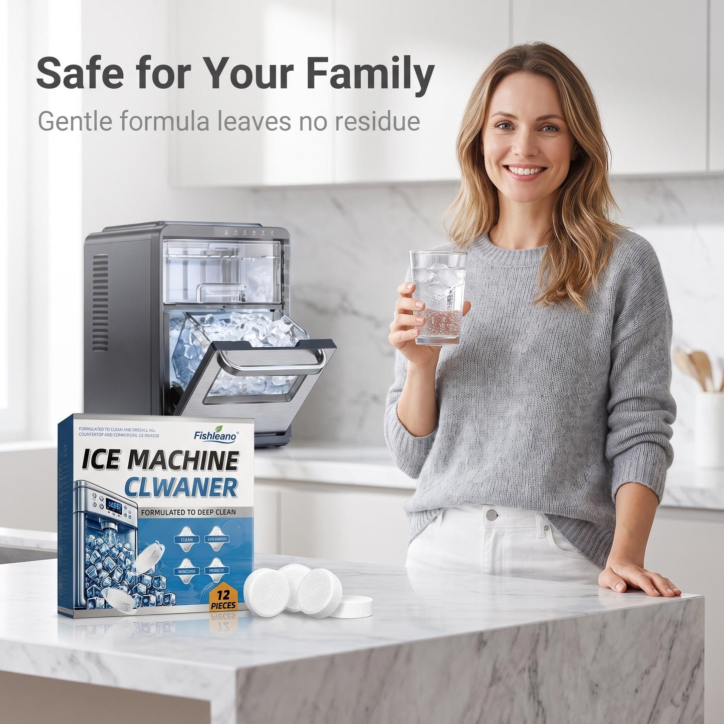 Časovno omejen 50 % popust 💧 Tablete za odstranjevanje vodnega kamna in čiščenje ledomatov - izdelek za globinsko čiščenje, preprečevanje nabiranja vodnega kamna in antibakterijski izdelek 🧊
