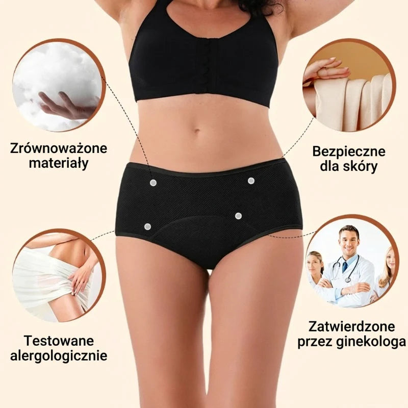 【Tri položky】👙2026 Vysoko kvalitná hygienická bielizeň s vysokým pásom, ktorá účinne zabraňuje bočnému úniku