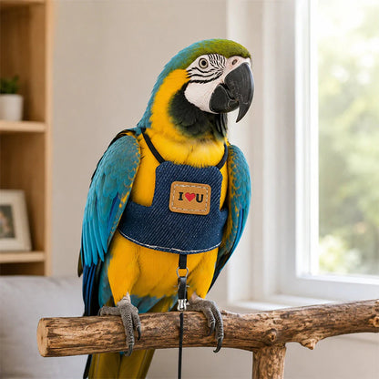🐦Časno omejen 50 % popust💖 Zračni ptičji jopič z vezenim srčnim vzorcem, idealen za sprehod s ptico