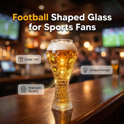 ⚽Pohár na pivo s textúrou futbalového pohára | Nevyhnutnosť pre vytvorenie skvelej atmosféry pri sledovaní, protišmykový, udržiava vôňu a má veľkú kapacitu✨