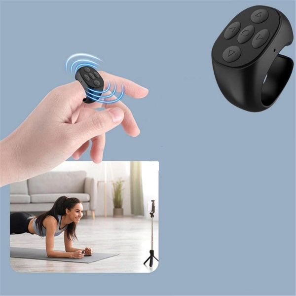 🤳Časovno omejen 50 % popust⚡ Daljinski upravljalnik Bluetooth Ring, 10-metrsko orodje za selfije na daljavo, aplikacija ni potrebna, naprava za obračanje strani