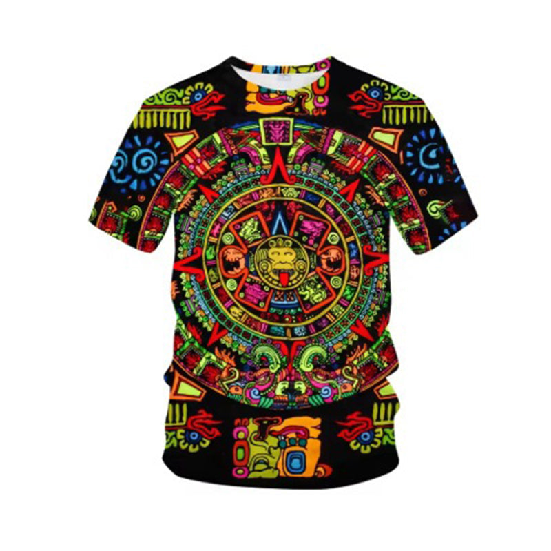 Pánske tričko s krátkymi rukávmi v štýle vintage tribal