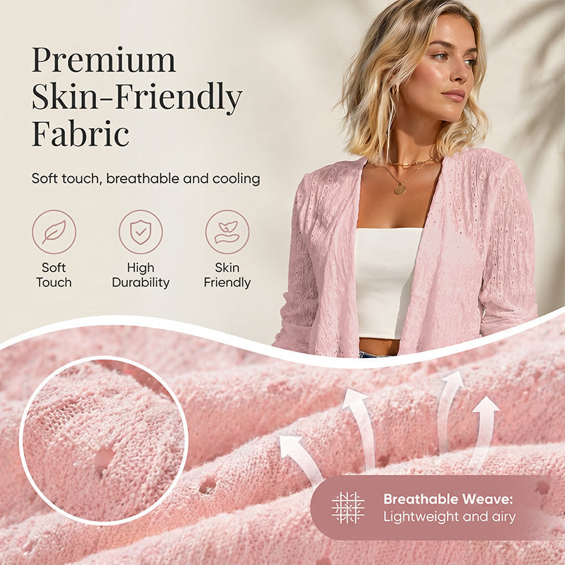 Časovo obmedzená zľava 50% 🌸 Letný prešívaný žakárový kardigan, ľahký, priedušný, klimatizovaný, slnečno-ochranný vrchný odev 🌿👗