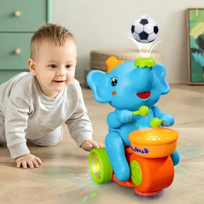 Časovo obmedzená 50% zľava ✨ Hudobná hračka Slon s LED diódou, 3D mäkké svetlo, zvuk a svetlo, upokojujúce zariadenie pre bábätká v ranom veku 🐘