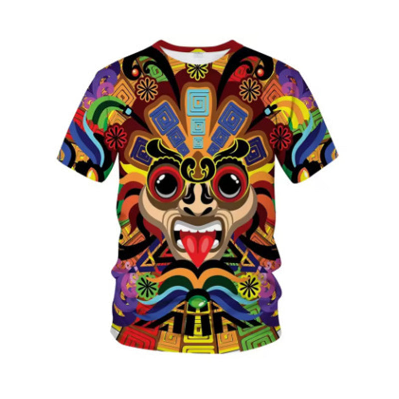 Pánske tričko s krátkymi rukávmi v štýle vintage tribal