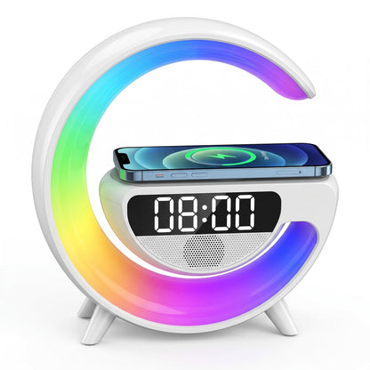 🌙🔋Crescent Moon Inteligentné ambientné svetlo 4 v 1 | Bluetooth reproduktor + bezdrôtová nabíjačka + RGB nočné svetlo + budík, polovičná cena
