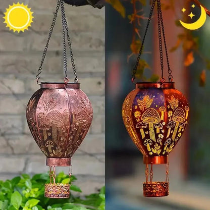 🎈🌞Solárny luster v tvare teplovzdušného balóna, záhradné ambientné svetlo, vodeodolné dekoratívne svetlo s perforovaným výstupom vzduchu