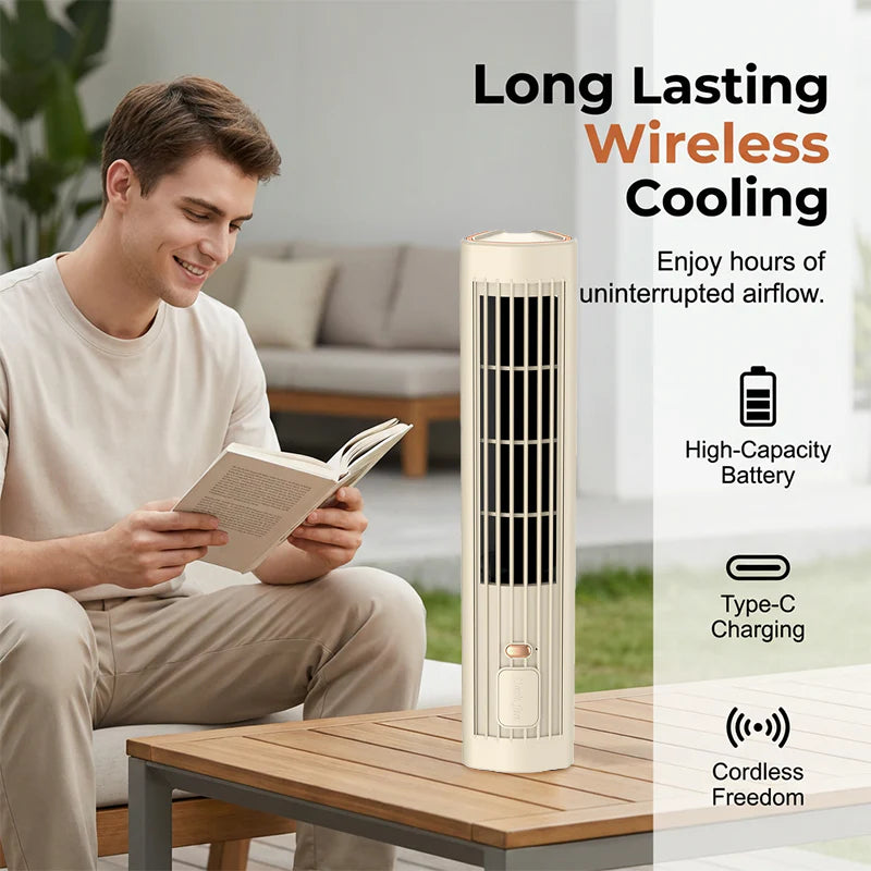 💨Dvojrežimový bezdrôtový cirkulačný stolový ventilátor｜Trojrýchlostný tichý nabíjací mini ventilátor s konektorom Type-C 🏠