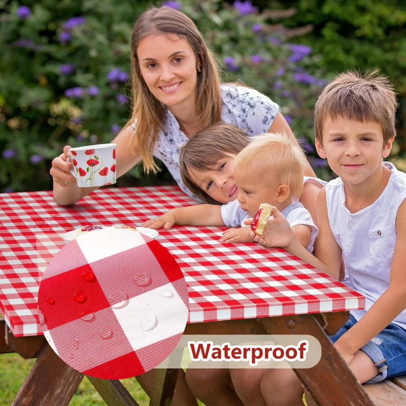 Nepremokavý obrus na piknikový stôl, dĺžka 1,8 m – sada 3 kusov