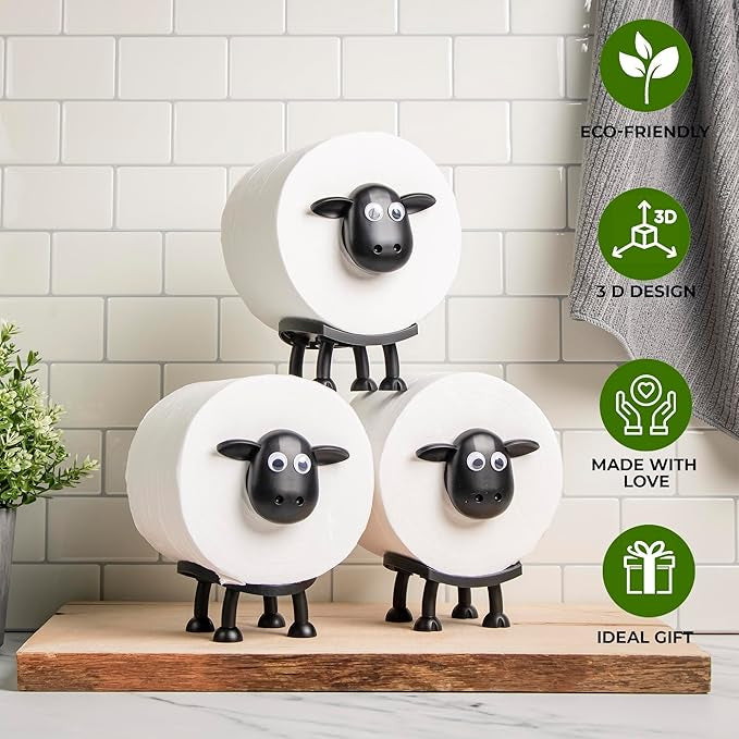 🚽Držiak na ovčie vreckovky vytlačený 3D tlačou - riešenie na uskladnenie na podlahe bez vŕtania♻️