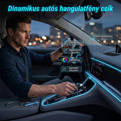 🌈Flexibilné optické ambientné osvetlenie v aute｜Nastaviteľné viacfarebné RGB osvetlenie, ktoré okamžite maximalizuje atmosféru vo vnútri auta🚗