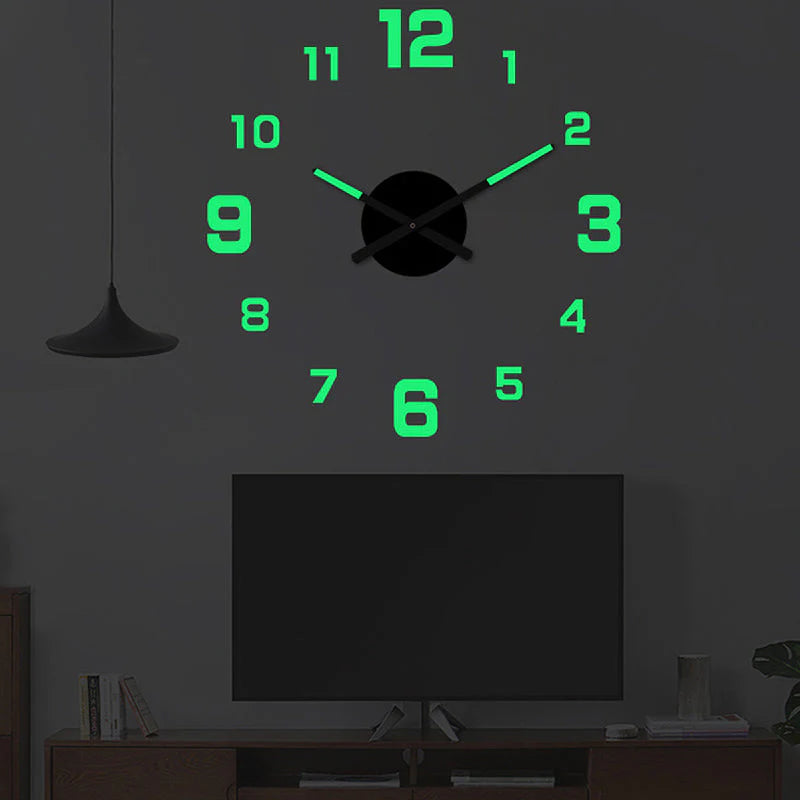 ⏰DIY 3D svietiace nástenné hodiny｜Tiché, dekoratívne hodiny do spálne bez vŕtania✨