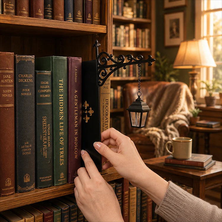 🏮Časovno omejen 50 % popust📚Retro ulična svetilka, železna svetilka s stojalo za knjige, 2-v-1 namizna svetilka za shranjevanje in osvetlitev