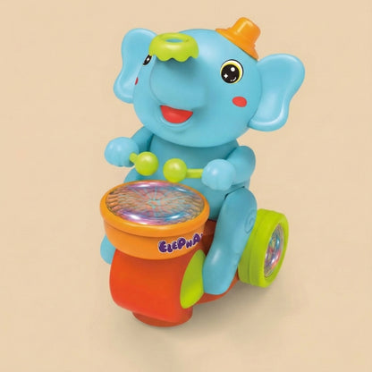 Časovo obmedzená 50% zľava ✨ Hudobná hračka Slon s LED diódou, 3D mäkké svetlo, zvuk a svetlo, upokojujúce zariadenie pre bábätká v ranom veku 🐘