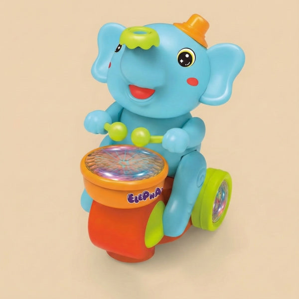 Časovo obmedzená 50% zľava ✨ Hudobná hračka Slon s LED diódou, 3D mäkké svetlo, zvuk a svetlo, upokojujúce zariadenie pre bábätká v ranom veku 🐘