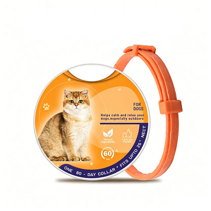 🐱🐶 Prírodný upokojujúci obojok | 60-dňová dlhotrvajúca úľava pre vášho úzkostlivého domáceho maznáčika 🌿