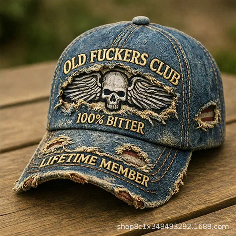 【🎁📿Náhrdelník s ružou zdarma🎁】🧢Old Fuckers Club Vintage čiapka s výšivkou