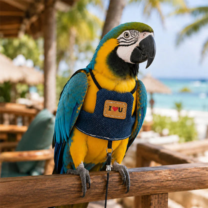 🐦Časno omejen 50 % popust💖 Zračni ptičji jopič z vezenim srčnim vzorcem, idealen za sprehod s ptico