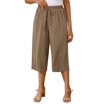 👖Dámske capri nohavice s elastickým pásom a šnúrkou