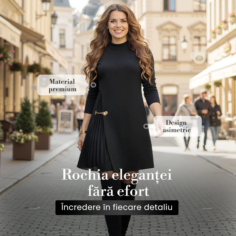 📢📢ZĽAVA 60 %!! 💝Elegantné šaty s dlhými rukávmi a záhybmi
