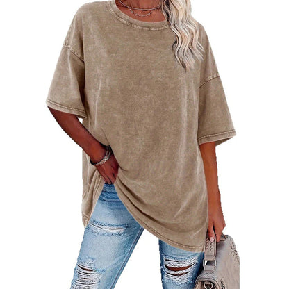 Dámske oversized tričko v vintage štýle s efektom vypraného vzhľadu