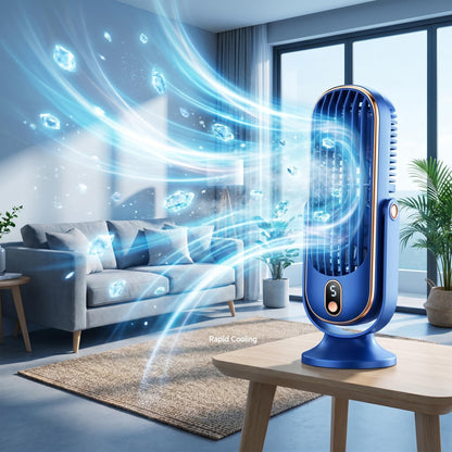 ❄️Stolový ventilátor｜5-úrovňové dotykové ovládanie, tichá prevádzka, dlhá výdrž batérie, ventilátor na pracovnú stanicu/nočník💨