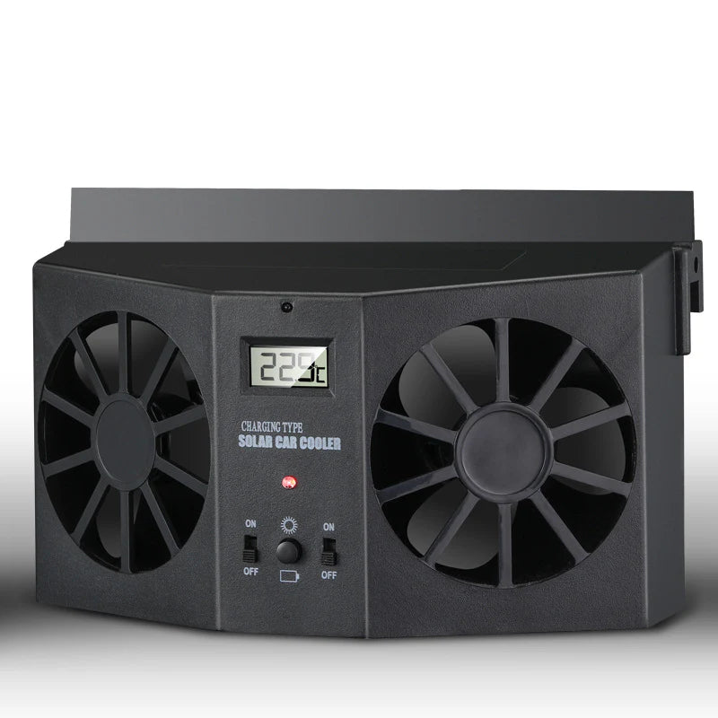 ☀️ Udržujte svoje auto v chlade – Automatický ventilátor s solárnym napájaním a displejom teploty – Platba pri doručení 🚗💨