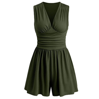 👗Dámske šaty bez rukávov s výstrihom do V a nařaseným pásom