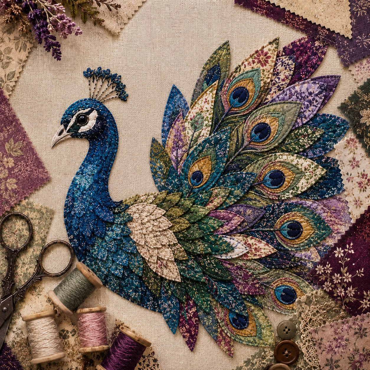 Komplet za izdelavo 3D-ptiča patchwork | VINTA
