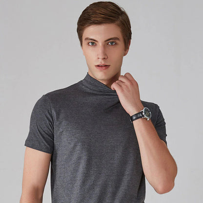 🔥👕 Pánske tričko s vysokým výstrihom a úzkym strihom