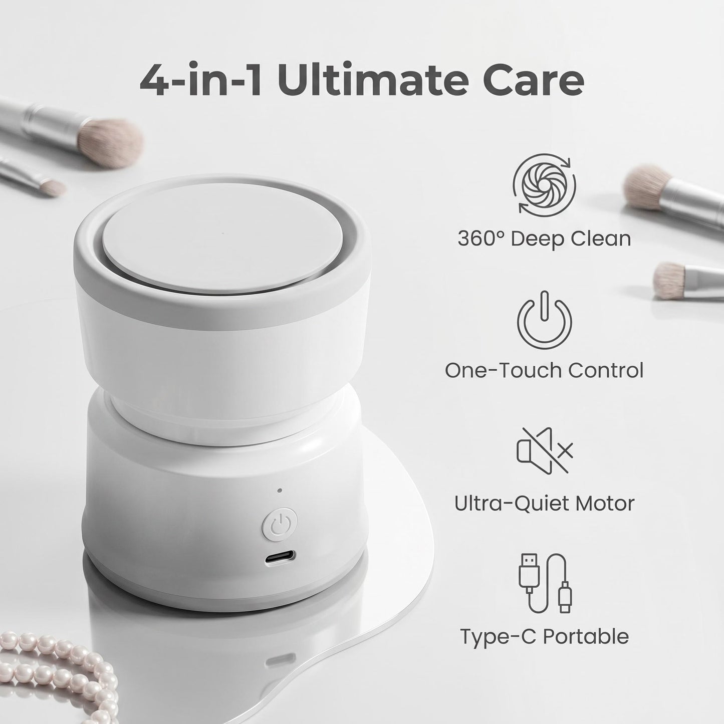 🧴Časovo obmedzená zľava💄Elektrický čistič štetcov na make-up, plne automatická kombinácia na hĺbkové čistenie a čistenie štetcom