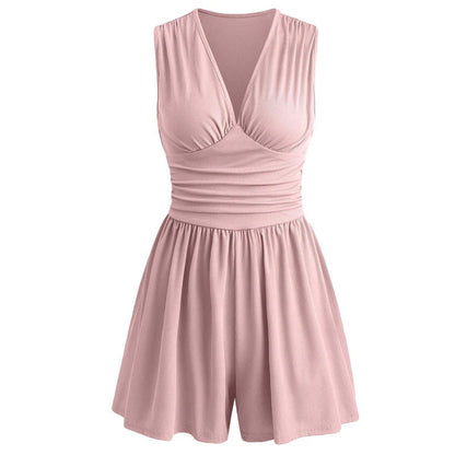 👗Dámske šaty bez rukávov s výstrihom do V a nařaseným pásom