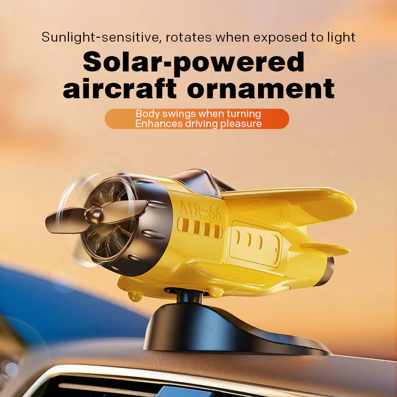 Časovo obmedzená zľava 🚗 Solárna dynamická dekorácia lietadla, automaticky sa otáčajúca dekorácia palubnej dosky auta 🛩️✨