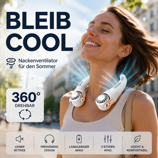 🔄360° otočný tichý ventilátor na krk｜Prenosná klimatizácia bez použitia rúk✨