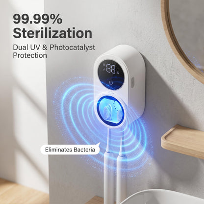 🦷💑Exkluzívny dvojitý UV sterilizátor zubných kefiek pre páry ｜Automatická antibakteriálna funkcia so senzorom pre super pohodlie