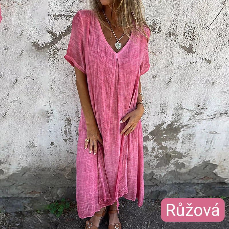 🎁Vysoko kvalitné, pohodlné letné šaty zo 100% ľanu🎁