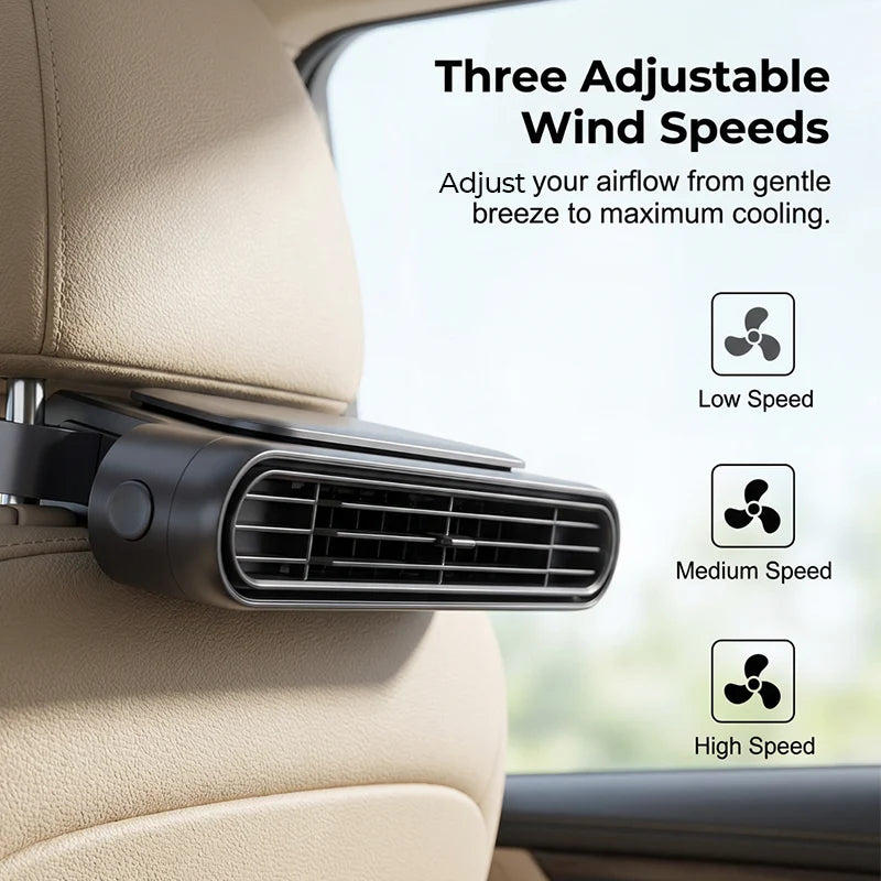🚗 Udržujte si chladnú hlavu počas každej cesty – Nabíjateľný chladiaci ventilátor do auta s 3 rýchlosťami – Platba pri doručení 💨❄️
