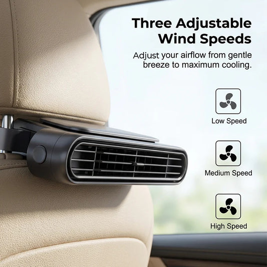 🚗 Udržujte si chladnú hlavu počas každej cesty – Nabíjateľný chladiaci ventilátor do auta s 3 rýchlosťami – Platba pri doručení 💨❄️